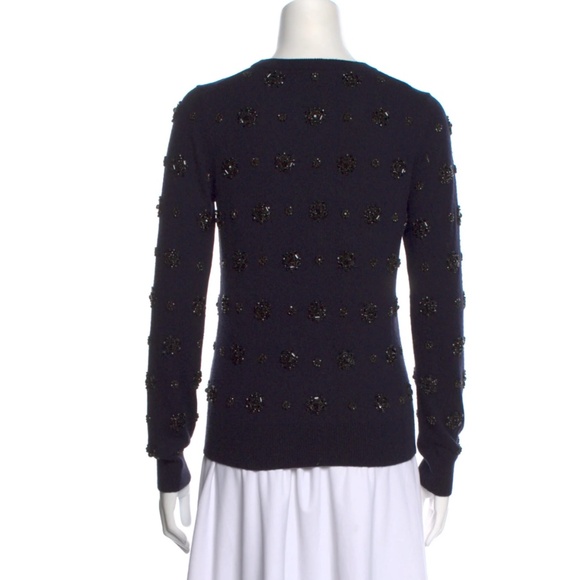 Michael Kors Collection Navy Long Sleeve Cashmere Crew Neck Sweater Size XS Wome - Picture 3 of 3